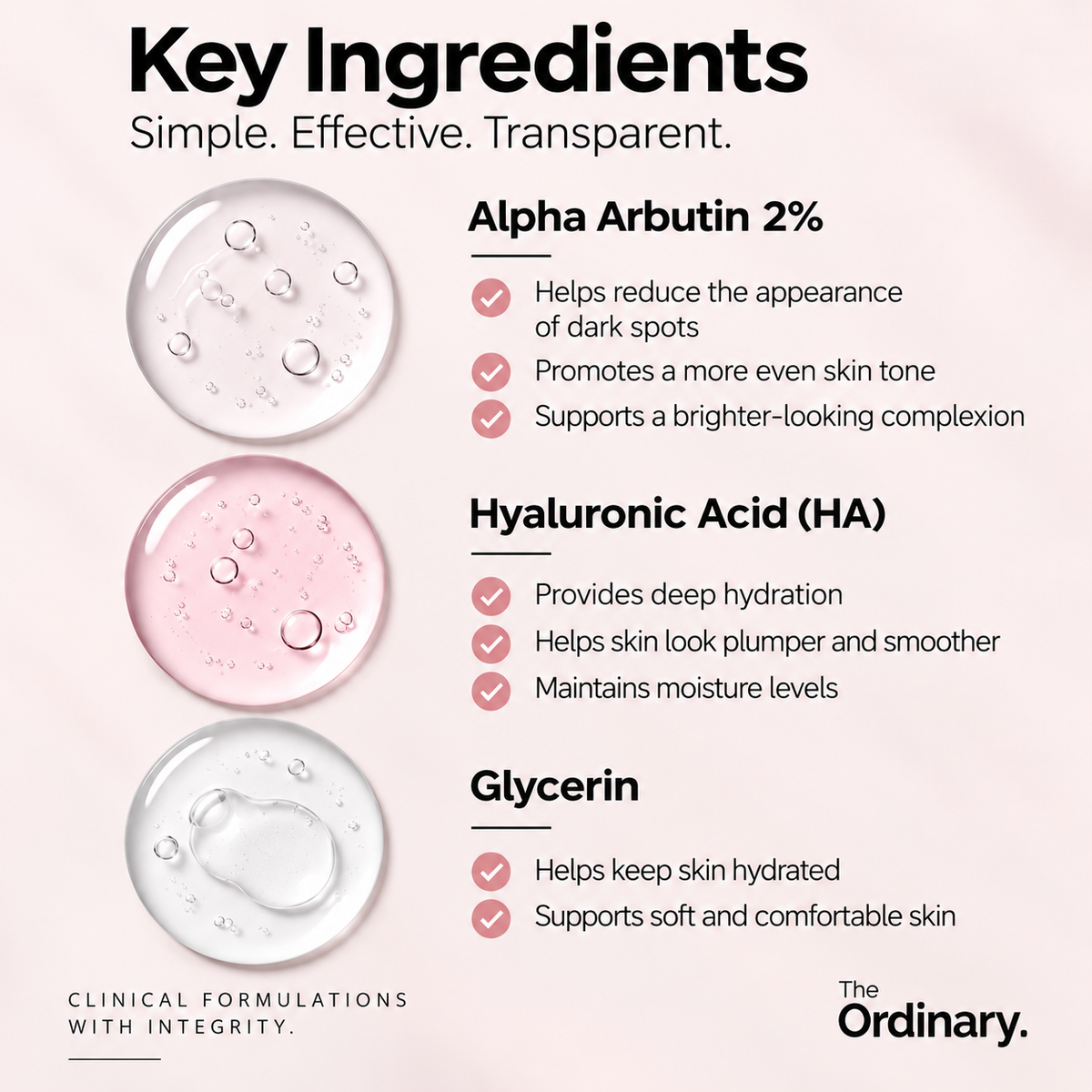 The Ordinary Alpha Arbutin 2% + HA Serum 30ml | Brightening & Dark Spot Correcting Face Serum