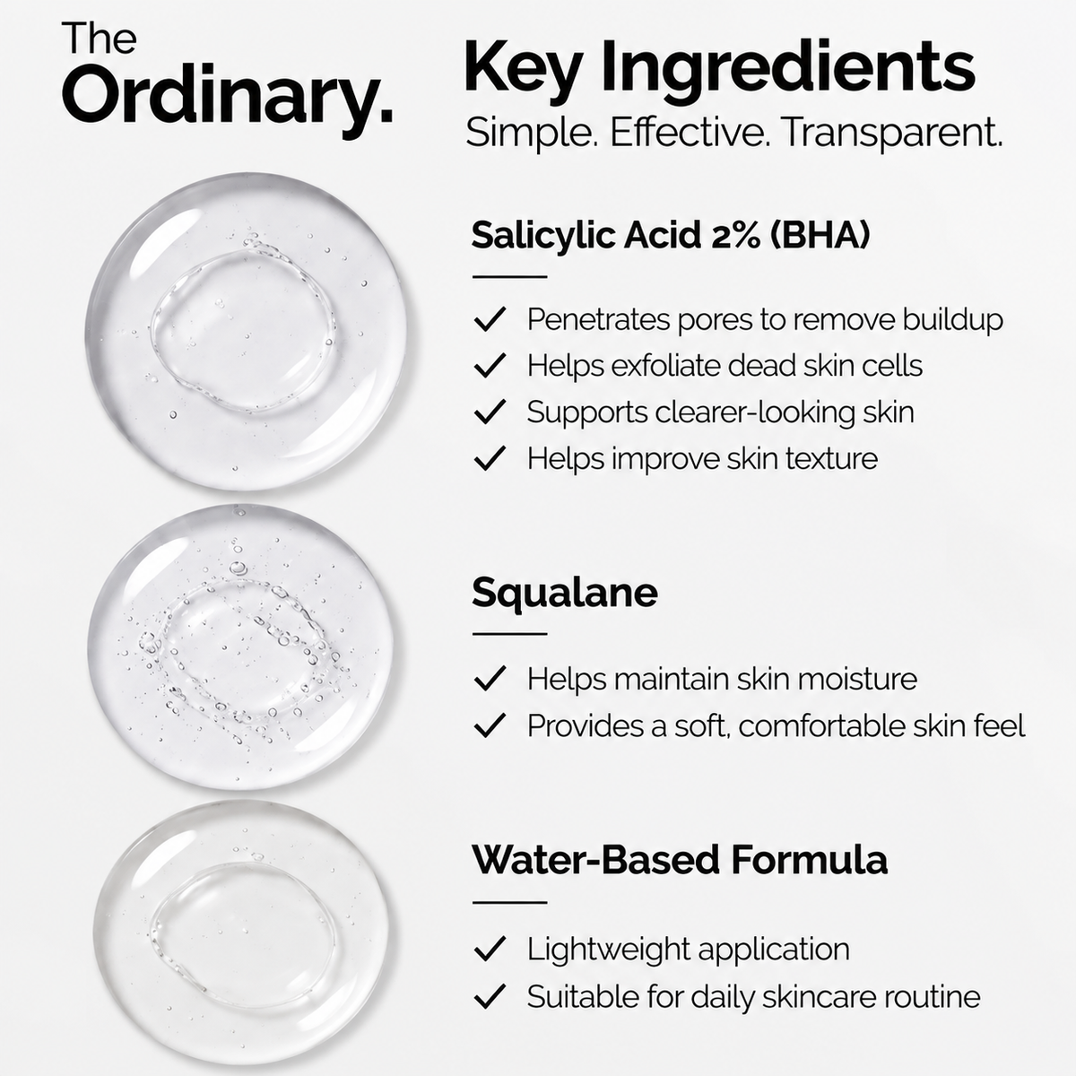 The Ordinary Salicylic Acid 2% Solution 30ml | Pore Clearing & Blemish Control Face Serum