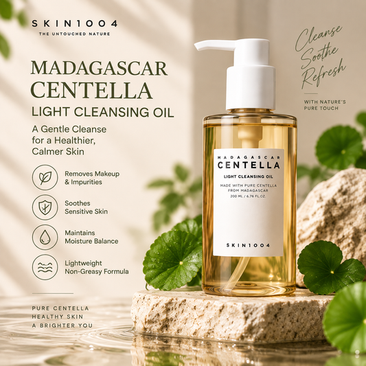SKIN1004 Madagascar Centella Light Cleansing Oil 200ml | Gentle Makeup Remover & Deep Cleanser