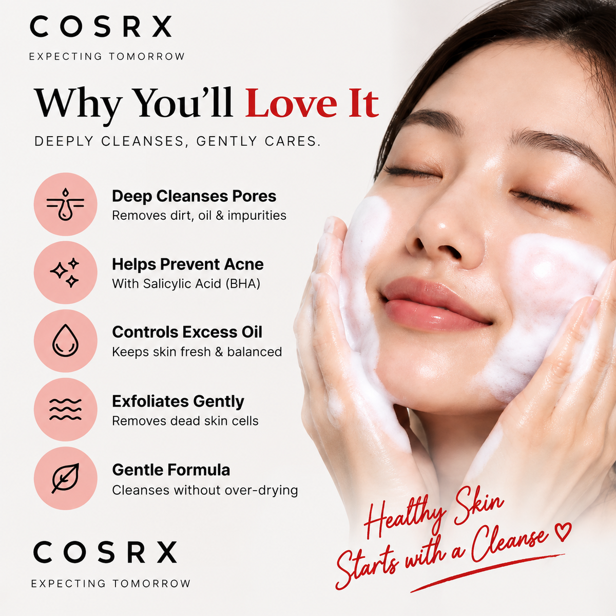 COSRX Salicylic Acid Daily Gentle Cleanser 150ml | Deep Cleansing & Acne Care Face Wash