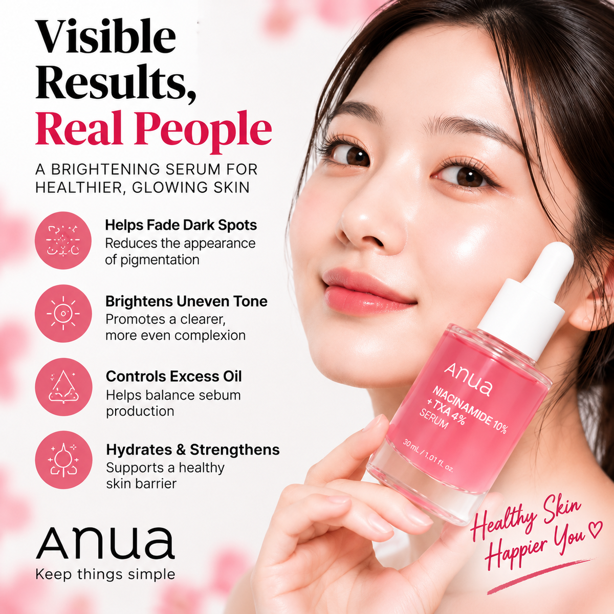 Anua Niacinamide 10% + TXA 4% Serum 30ml | Brightening & Dark Spot Correcting Korean Serum