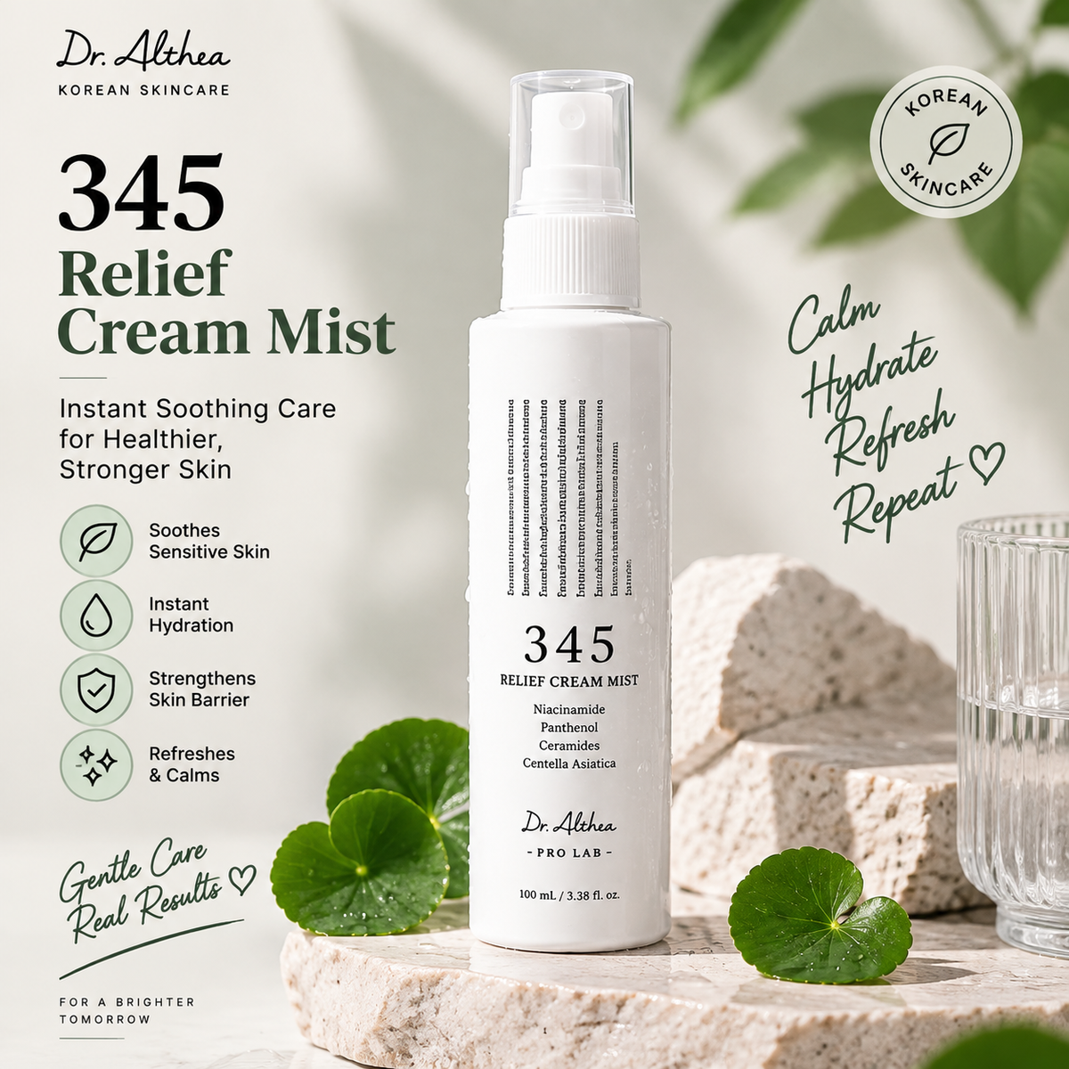 Dr. Althea 345 Relief Cream Mist 50ml | Soothing & Barrier Repair Korean Moisturizer