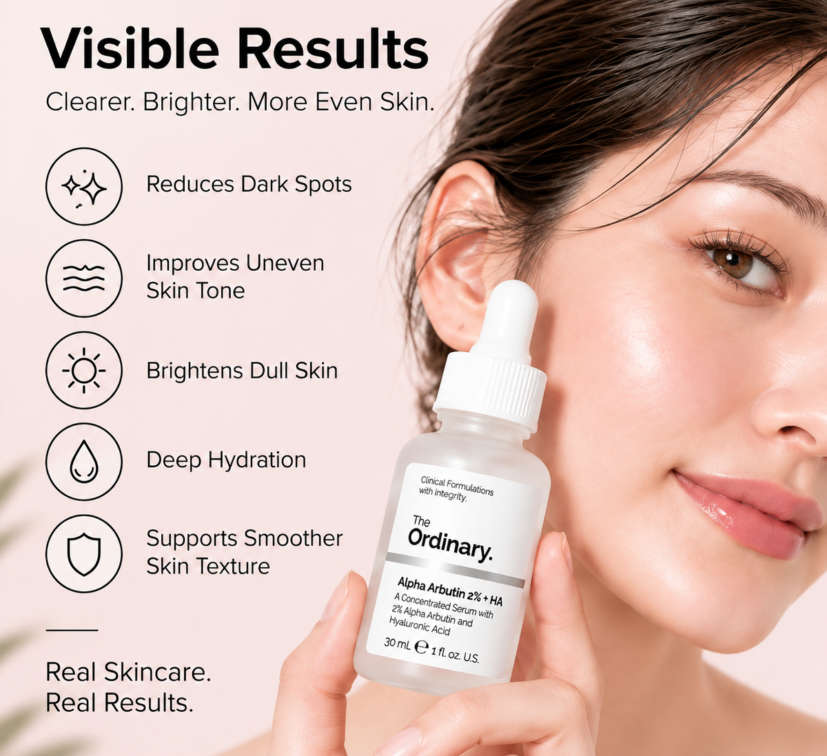 The Ordinary Alpha Arbutin 2% + HA Serum 30ml | Brightening & Dark Spot Correcting Face Serum