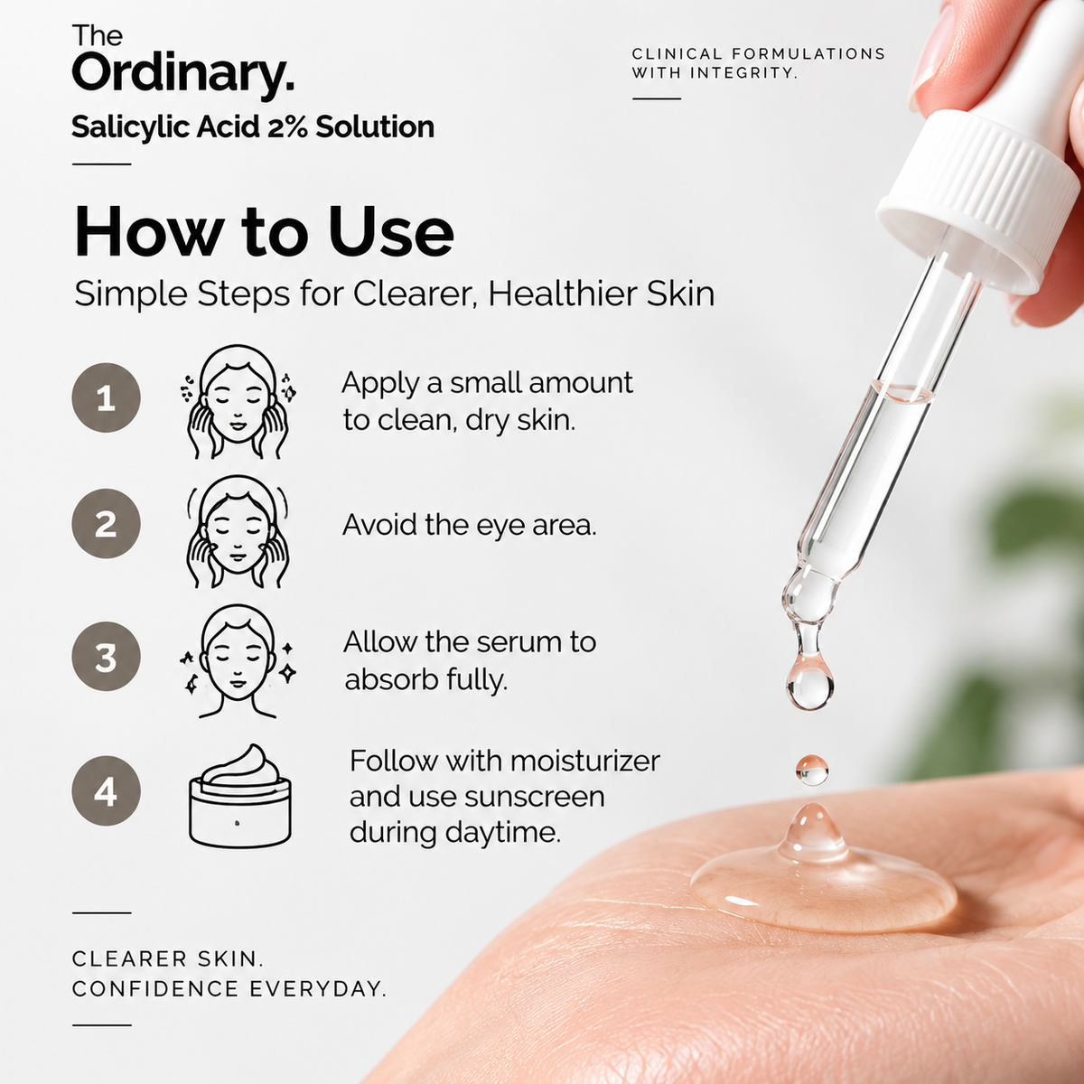 The Ordinary Salicylic Acid 2% Solution 30ml | Pore Clearing & Blemish Control Face Serum