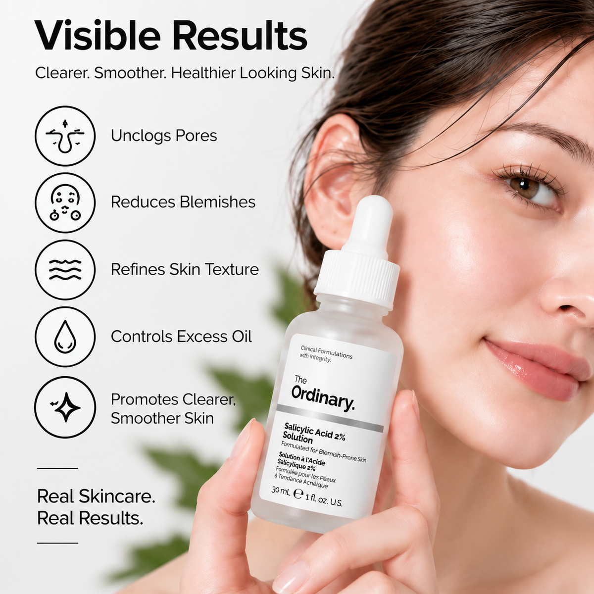 The Ordinary Salicylic Acid 2% Solution 30ml | Pore Clearing & Blemish Control Face Serum