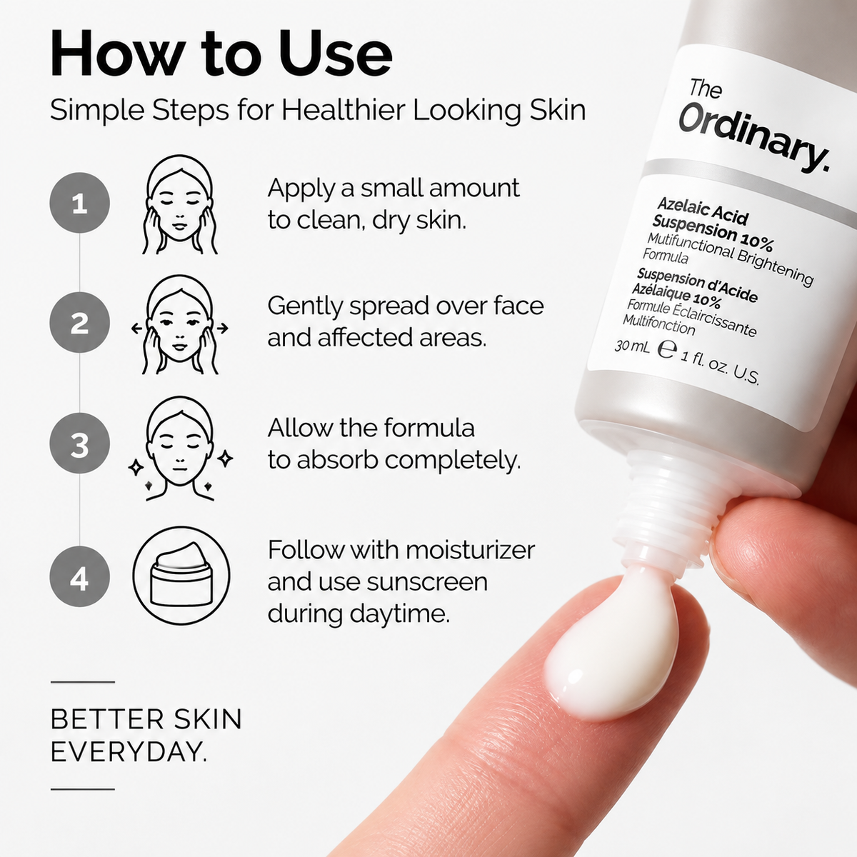 The Ordinary Azelaic Acid Suspension 10% 30ml | Brightening & Skin Texture Refining Cream Serum