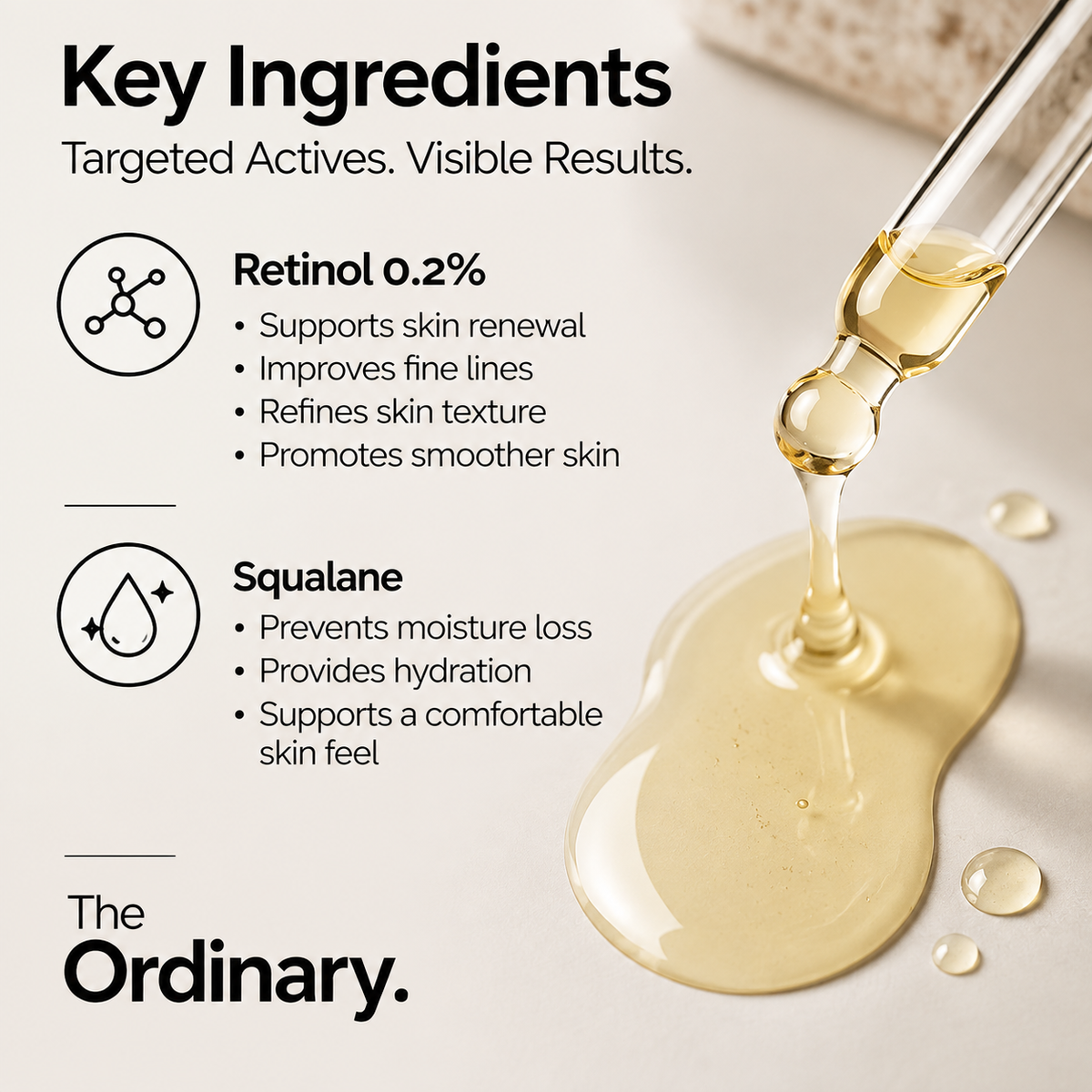 The Ordinary Retinol 0.2% in Squalane 30ml | Anti-Aging & Skin Renewal Serum