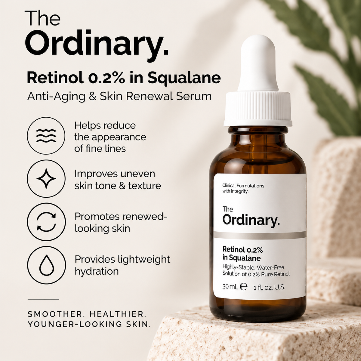 The Ordinary Retinol 0.2% in Squalane 30ml | Anti-Aging & Skin Renewal Serum