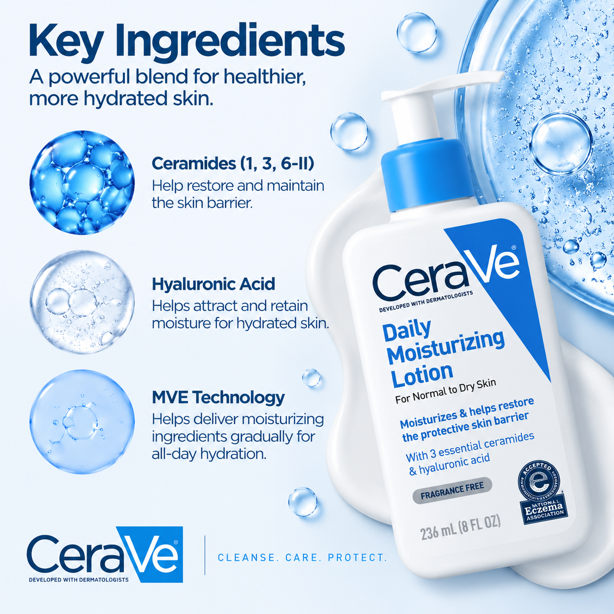 CeraVe Daily Moisturizing Lotion 236ml | Lightweight Hydrating Lotion for Normal to Dry Skin
